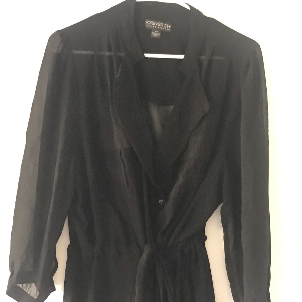 Forever 21 Plus sheer double breasted button top